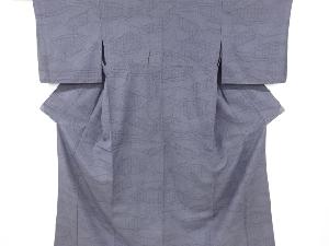 アンティーク　抽象模様織り出し本塩沢100亀甲単衣着物